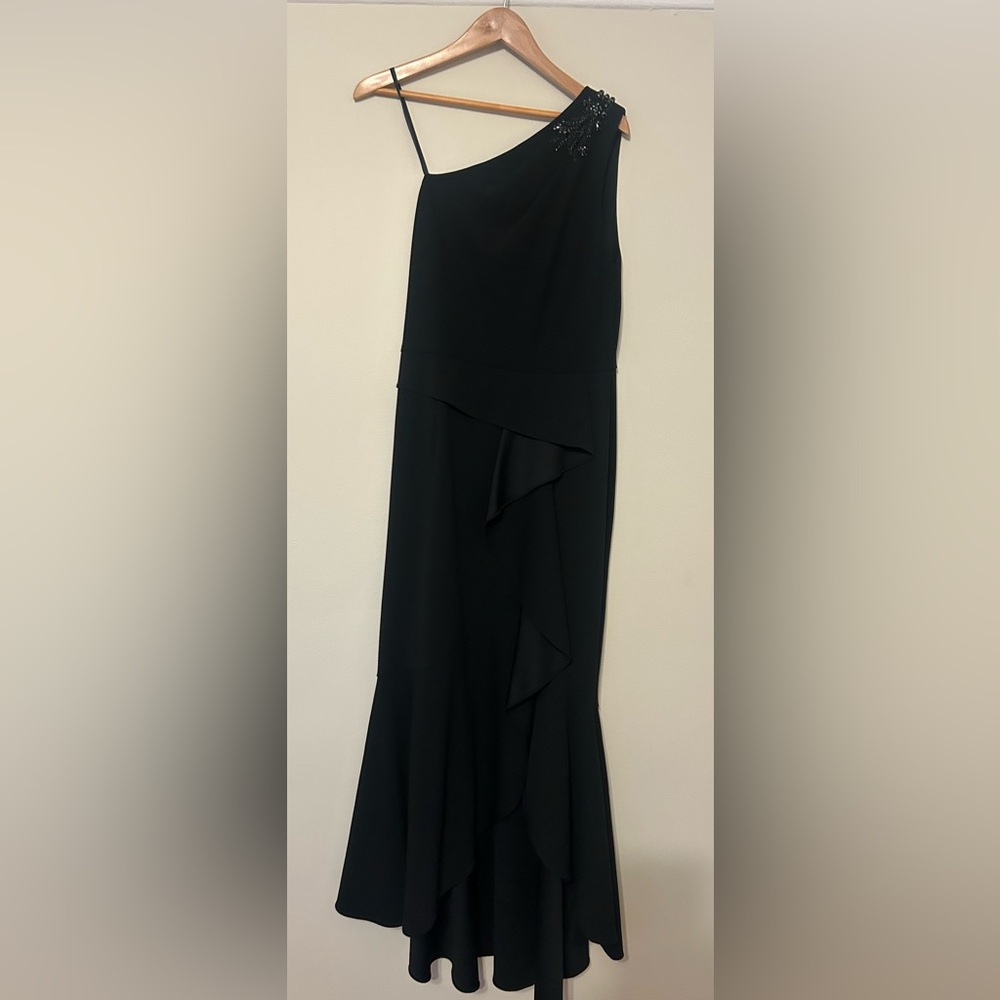 Adrianna Papell Studio Beaded Knit Crepe Maxi Dress - Size 12